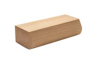 Wooden block with curved edge