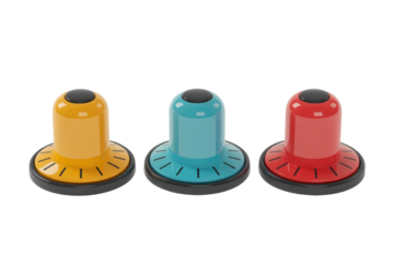 Colorful air hockey strikers