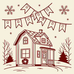 vector illustration of a christmas tree