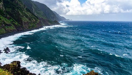 荒れ狂う大海原に立ち上がる巨大な波6