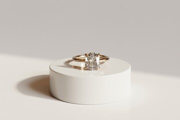 Elegant Cushion Cut Diamond Gold Ring
