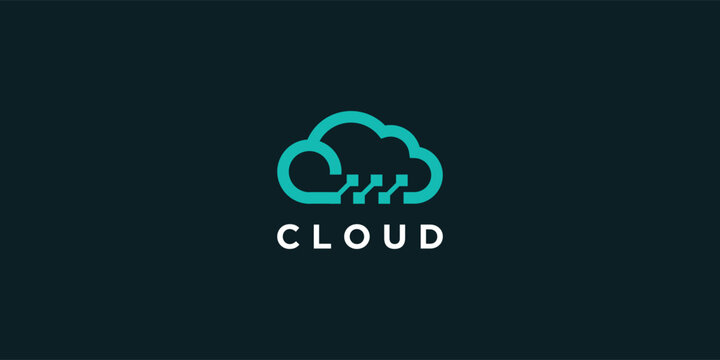 financial  cloud vector logo design