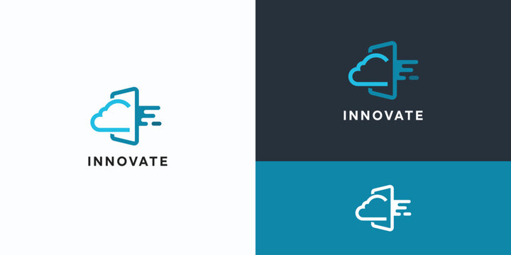 financial  cloud  logo design vector