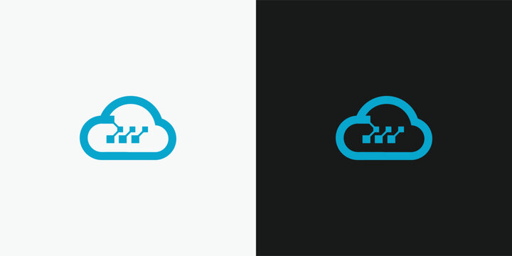 Cloud computing technology vector logo design