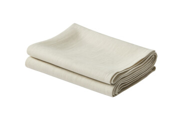 Folded linen napkin, natural fabric