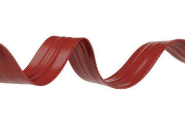 Glossy Red Ribbon Swirl