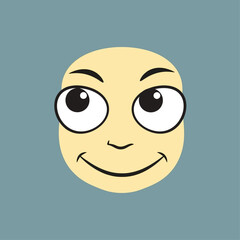 Fototapeta premium Friendly cartoon face with wide eyes and smiling expression