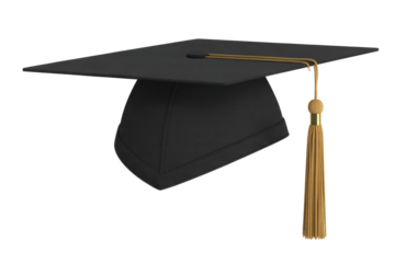 Graduation cap with gold tassel
