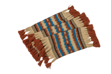 Handwoven place mats with tassels, set of three