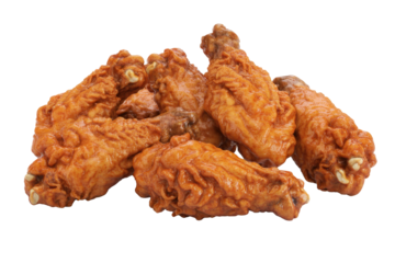Pile of crispy fried chicken wings