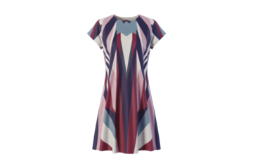Stylish A-line dress with geometric pattern