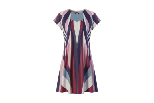 Stylish A-line dress with geometric pattern - Powered by Adobe