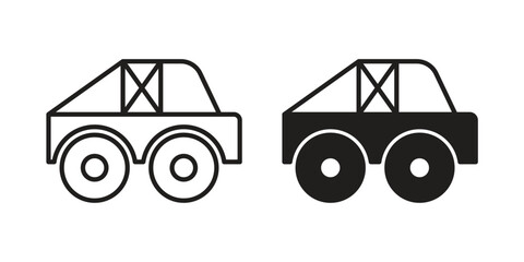 Monster truck icons vector silhouette set. thin line icon pack. © Ranveer