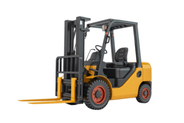 Yellow Forklift Truck Isolated