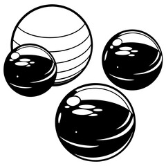 Floating Glass Spheres Reflecting Colorful Skies