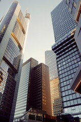 Obraz premium Skyscrapers in Frankfurt business district, Germany