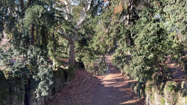 Indro Montanelli Public Gardens in Milan, historic urban park with trees and pathways