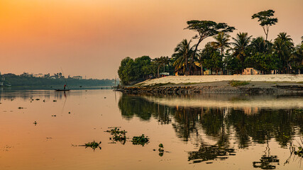 landscape of a river doratana in bagerhat bangladesh