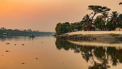 landscape of a river doratana in bagerhat bangladesh