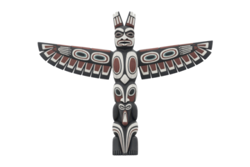 Colorful Native American Totem Pole Sculpture