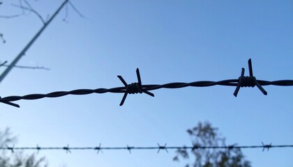 青空に張られた有刺鉄線3
