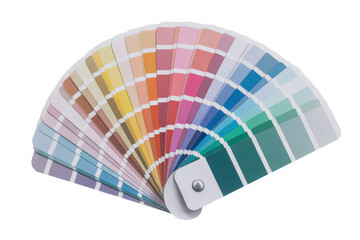 Colorful paint swatches in a fan arrangement