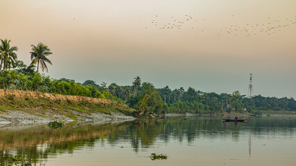 landscape of a river doratana in bagerhat bangladesh