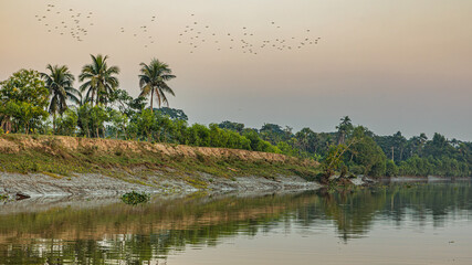 landscape of a river doratana in bagerhat bangladesh