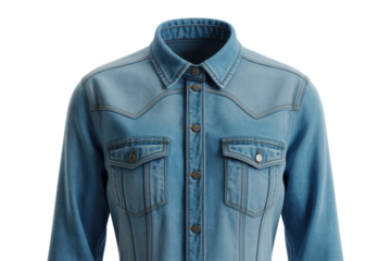 Denim shirt with classic western style