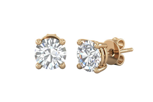 Elegant diamond stud earrings in gold