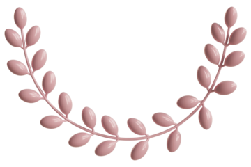 Elegant pink leaf wreath frame element