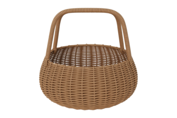 Empty wicker basket with handle