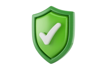 Green shield with check mark