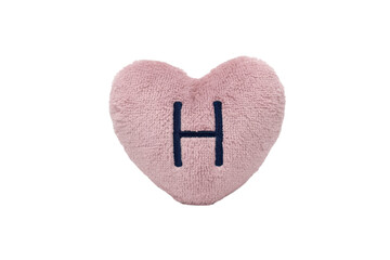 Fototapeta premium Heart-shaped letter H plushie