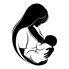Mother holding baby in her arms Isolated On Transparent Background.