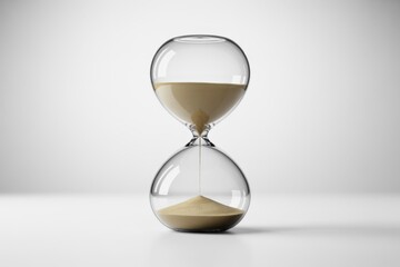 Hourglass with flowing sand.