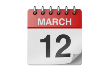 March 12 Calendar Page