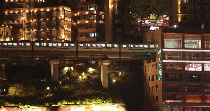  The rail transit Liziba station in Chongqing city, China