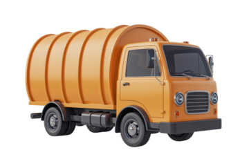 Orange Garbage Truck Illustration