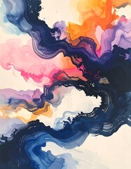 Vibrant Abstract Art with Swirling Colors.