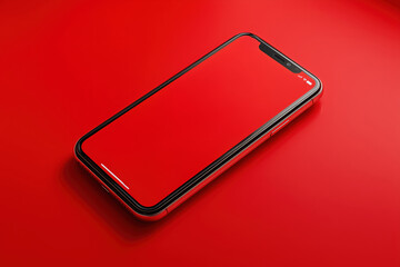 phone mockup on red background