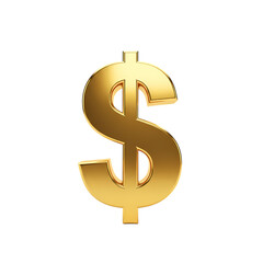 Golden dollar sign symbol in shiny metallic texture with dramatic lighting for finance and wealth.