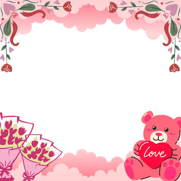 valentine day frame post 1:1 social media post, product frame ecommerce, with transparent background