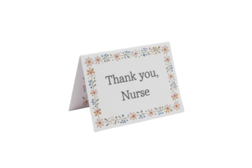 Thank you note for a nurse with floral border