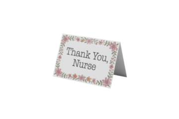 Thank you card for nurse, floral design