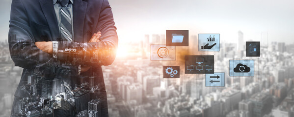 Digital business infrastructure with data system, analytics, sync. System management improves access, system management ensures performance, and system management supports digital operations. Vouch