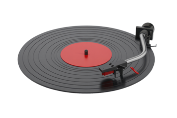 Vinyl Record Player with Red Center