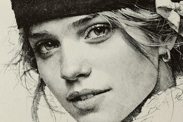 Realistic portrait shading art high resolution picture