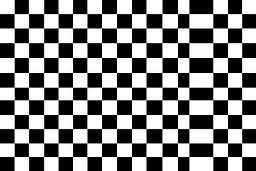 Fototapeta premium Black and white checkerboard pattern design with geometric squares