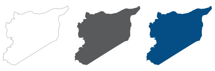 Syria map set. Map of Syria plain set.